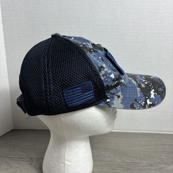 Blue American Flag Patch Adult Digital Camo Baseball Hat Cap Pit Bull Removable - Picture 6 of 10